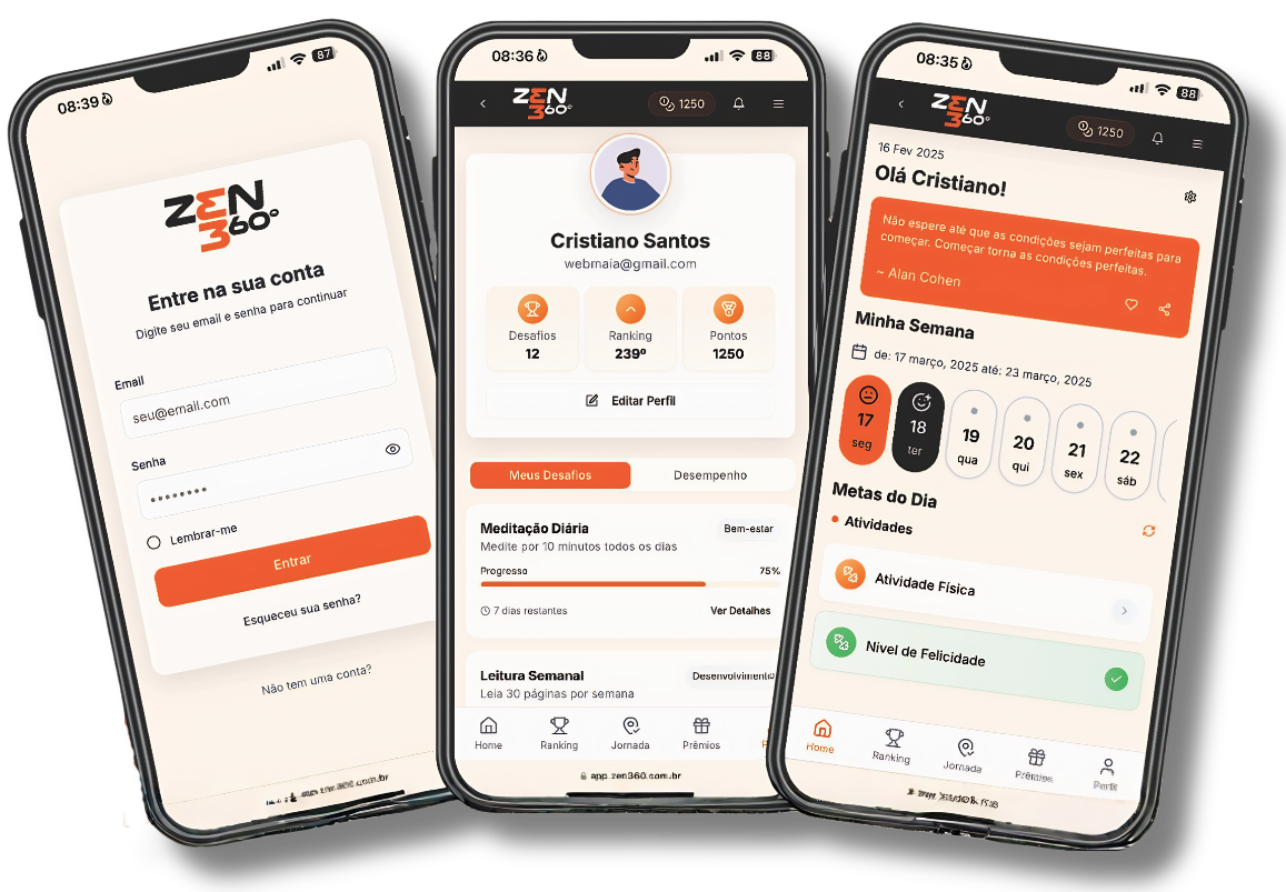 Aplicativo Zen360 — experiência do colaborador